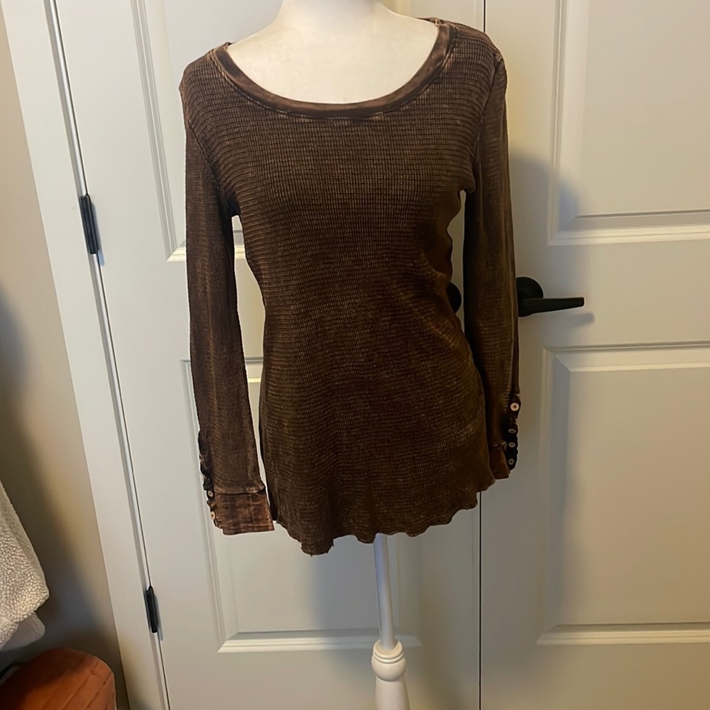 Able brown thermal long sleeve shirt.
